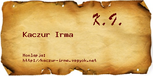 Kaczur Irma névjegykártya
